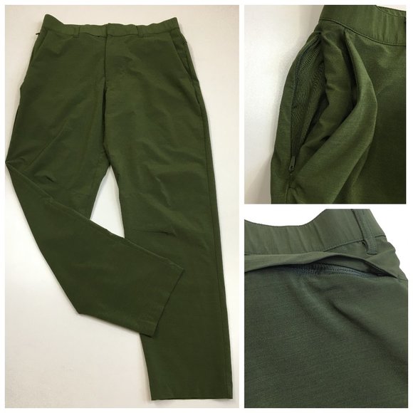 FABLETICS Green Zip Pockets Drawstring Waistband Tapered Leg Pant